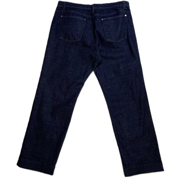 Eileen Fisher Jeans Straight Leg Dark Wash Stretch Size L - Picture 2 of 10